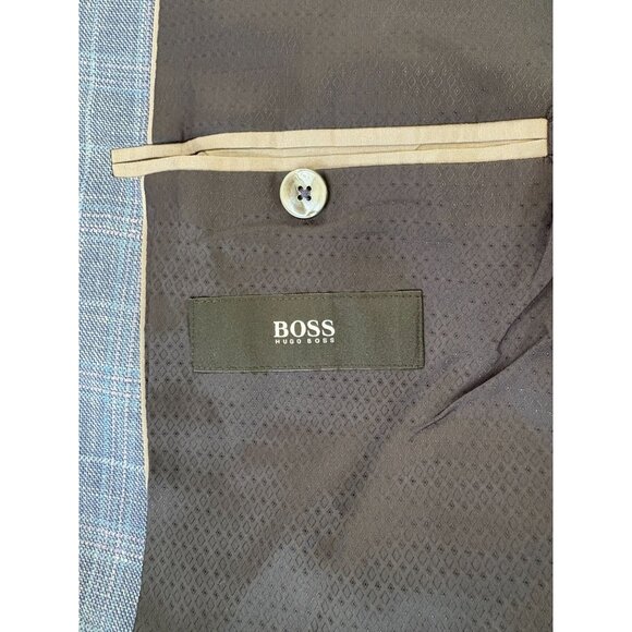 Hugo Boss Men's Silk Linen Wool Plaid Blazer Sport Coat - Picture 4 of 8